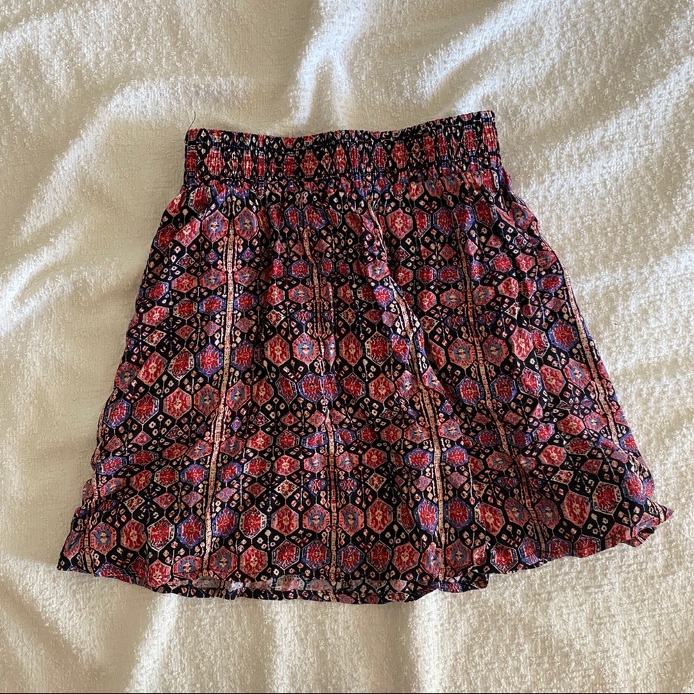 boho flowy miniskirt